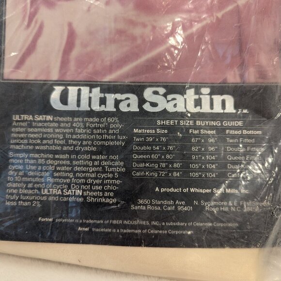 VINTAGE Ultra Satin Twin Sheet Cream Shiny Whisper Soft Mills Flat Sheet - Picture 5 of 6